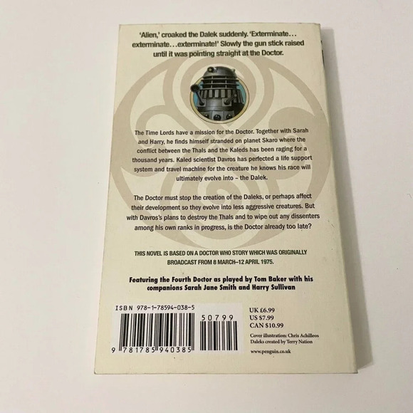 2016 Doctor Who and the Genesis of the Daleks Paperback Book Terrance Dicks - Picture 3 of 16